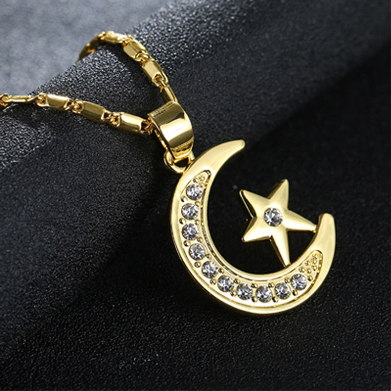 Muslim Crescent Pendant Necklace
